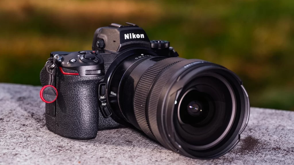 nikon camera placed on rough surface