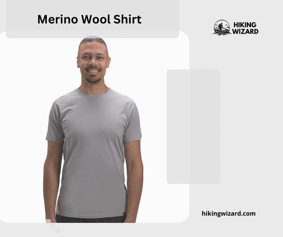 A boy wearing Merino Wool Shirt