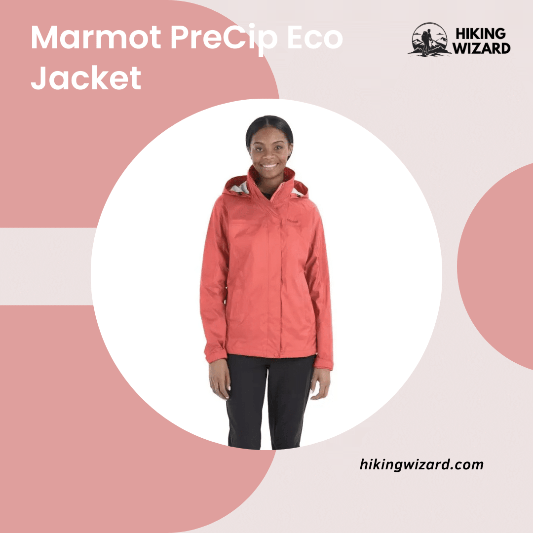 A woman wearing Marmot PreCip Eco Jacket 