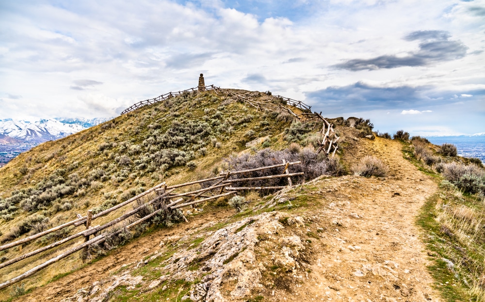 Ensign Peak Near Downtown Salt Lake City In Utah United States 