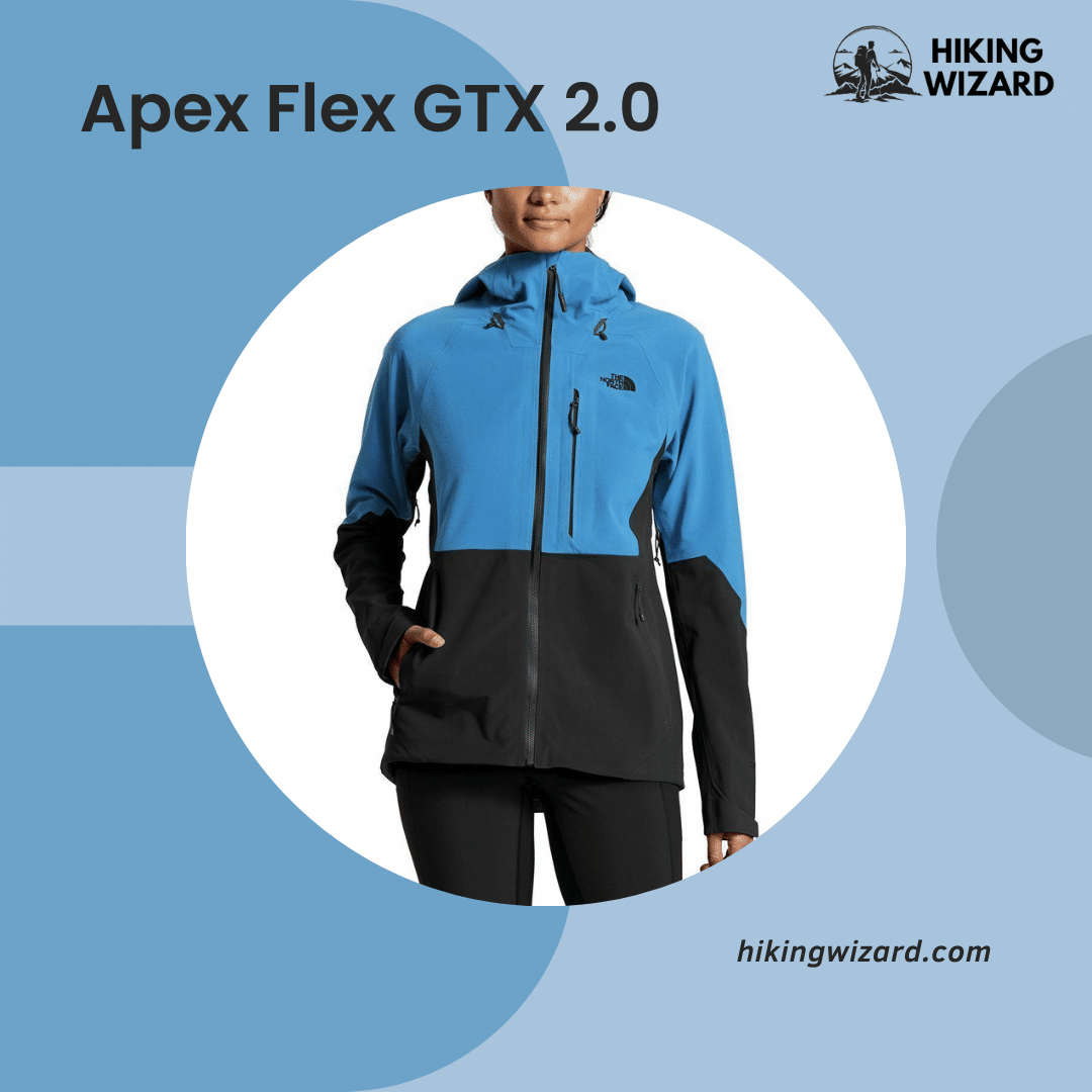 Half cut face of woman Wearing Apex Flex GTX   Jacket