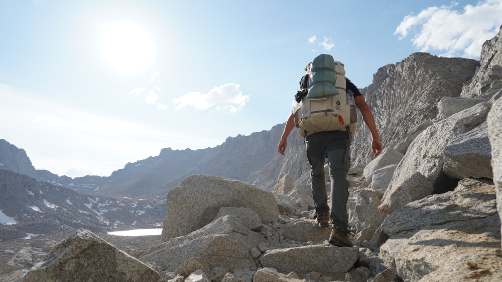 Hiker On The Forester Pass Mountain Landscapes In The Sierra