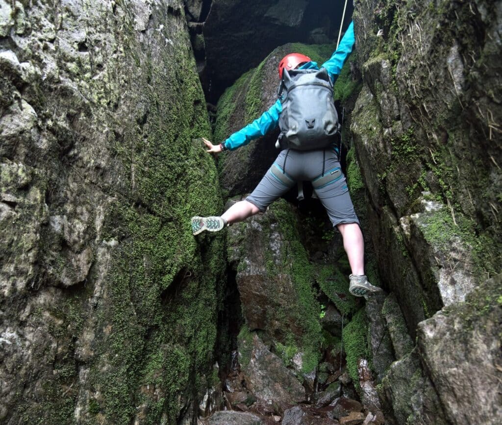 a climber climbing a mountain