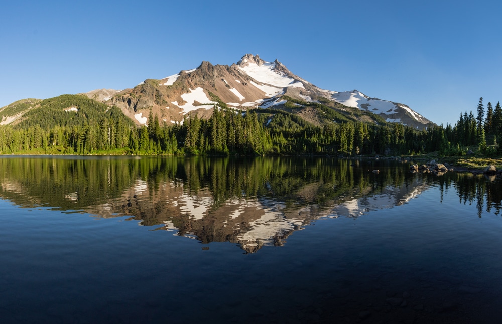 Mt Jefferson Reflection In Scout Lake Mount Jefferson Wilderness Area