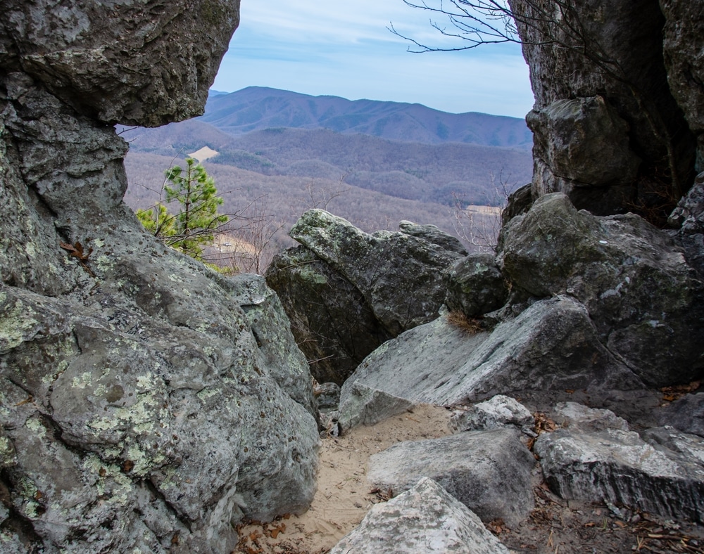 Valley Through Rocks At Dragons Tooth On Appalachian Trail I