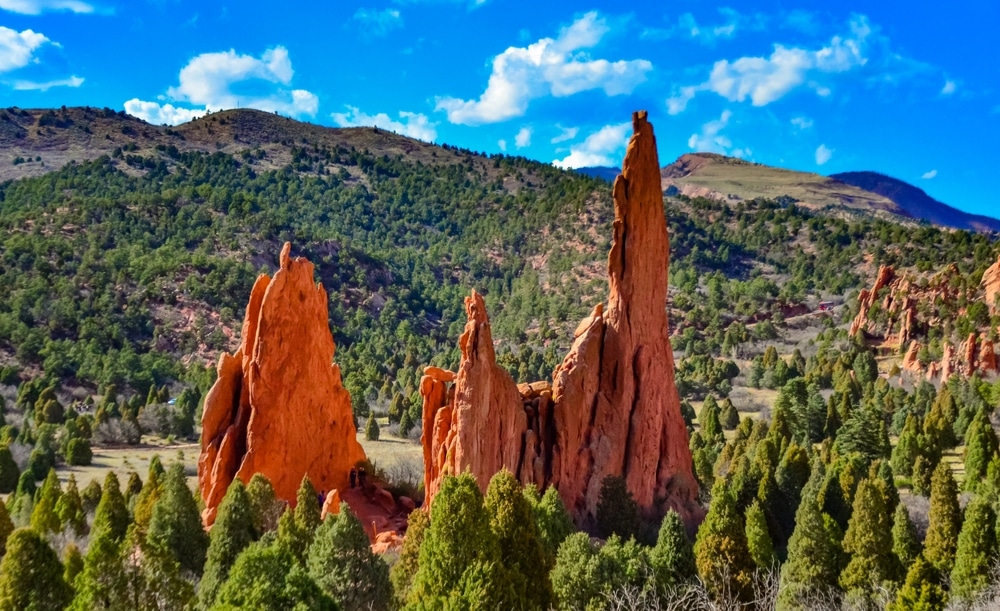 Eroded Red sandstone Formations Garden Of The Gods Colorado Springs Colorado