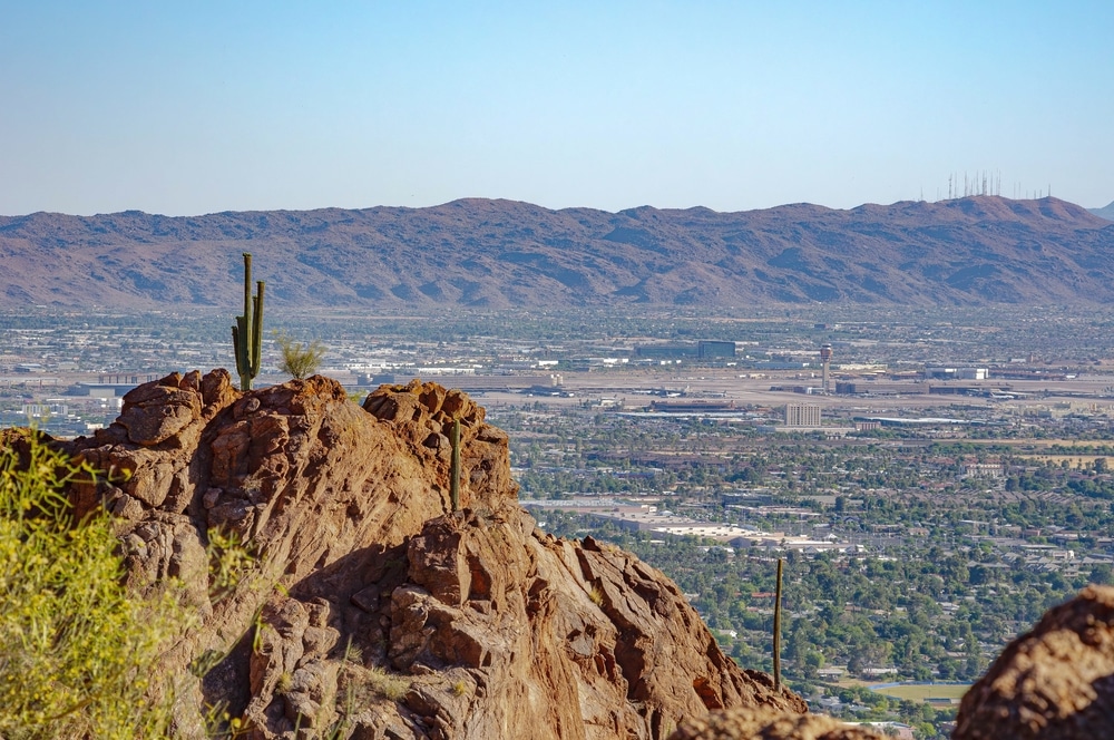 A Panoramic View Of Sky Harbor Airport And The Valley