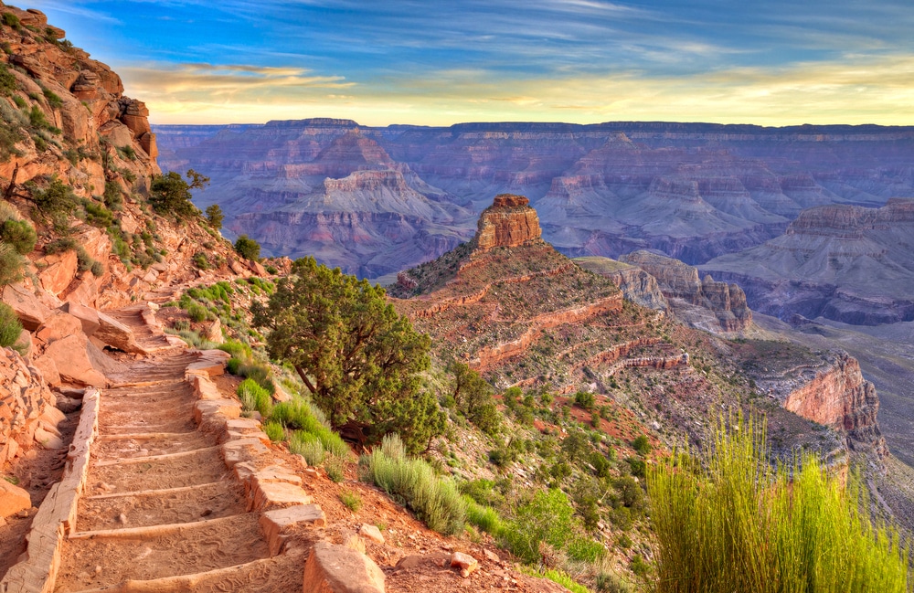 South Kaibab Trail At Sunrise In Grand Canyon