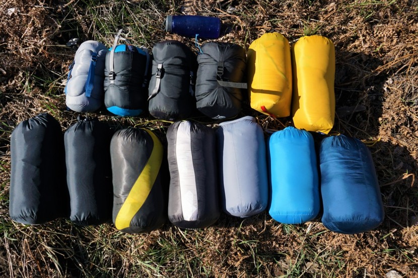hicking sleeping bag on the ground